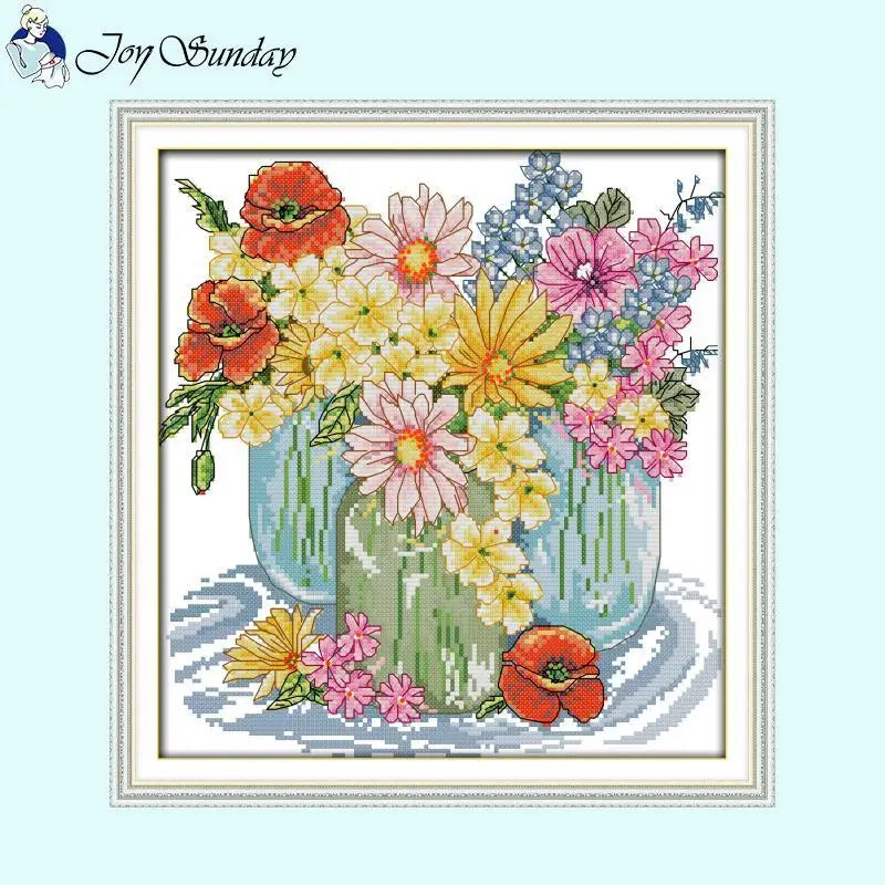 Flower Bloom Cross Stitch Kit Crafts - AIMDIY