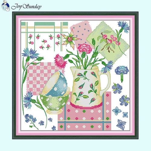 Flower Little Kitchen Still Life Pattern Cross Stitch - AIMDIY