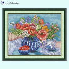 Load image into Gallery viewer, Flowers and Fruits Still Life Pattern Cross Stitch Kit
