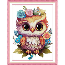 Load image into Gallery viewer, Flowers and Owls DIY Cartoon Cross Stitch Embroidery Kits - AIMDIY
