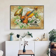 Load image into Gallery viewer, Flowers and Violins - Counted Print Cross Stitch - AIMDIY
