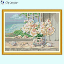 Load image into Gallery viewer, Flowers on a Seaside Windowsill - AIMDIY
