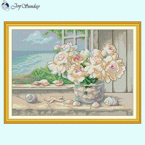 Flowers on a Seaside Windowsill - AIMDIY