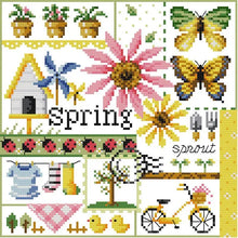 Load image into Gallery viewer, 14CT Four Seasons Cartoon Pattern Cross Stitch Kit - AIMDIY
