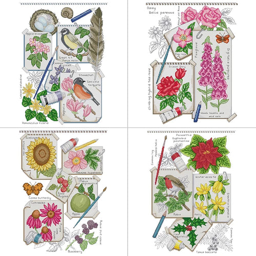 Four Seasons Flower Pattern Cross Stitch Kits - AIMDIY