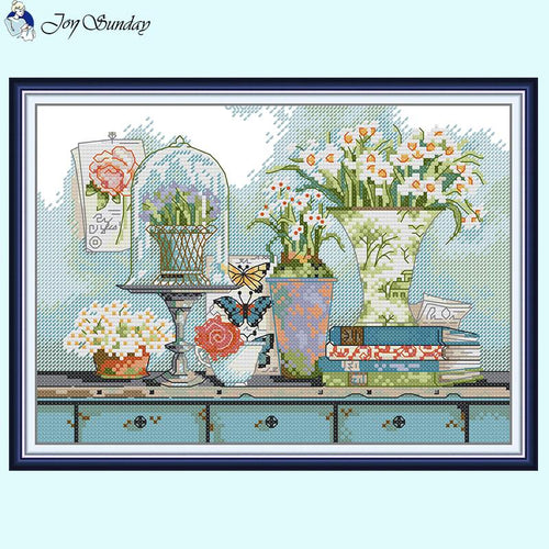 Garden Collection DIY Floral Pattern Cross Stitch Kit - AIMDIY