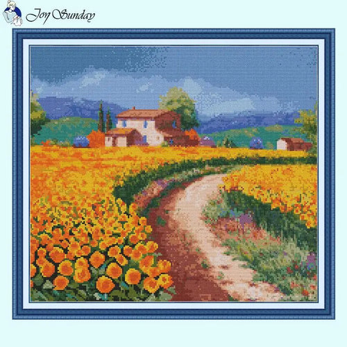 Garden Cottage Floral Cross Stitch Embroidery Kits - AIMDIY