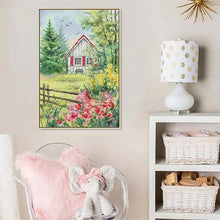 Load image into Gallery viewer, Garden Cottage Scenery Printed Joy Sunday Cross Stitch Kit - AIMDIY
