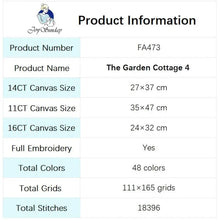 Load image into Gallery viewer, Garden Cottage Scenery Printed Joy Sunday Cross Stitch Kit - AIMDIY
