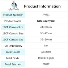 Load image into Gallery viewer, Gate Counrtyard Scenic Cross Stitch Kits - AIMDIY
