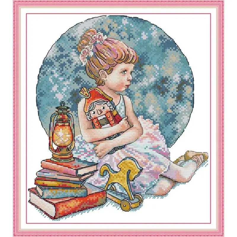 Girl with Nutcracker 14CT Cross Stitch Kit - AIMDIY