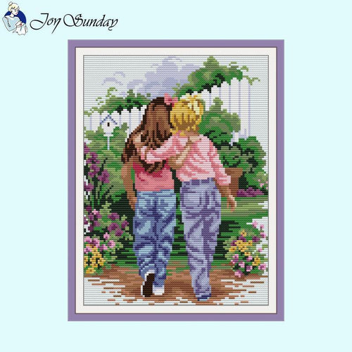 Good Friends Cross Stitch KitSewing Character Pattern Kids - AIMDIY