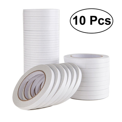 10Pcs 1.2x800cm Double-Sided Adhesive Tape Arts Crafts - AIMDIY