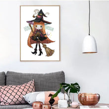 Load image into Gallery viewer, Handmade Cross Stitch Halloween Witch DIY Cartoon Character Pattern - AIMDIY
