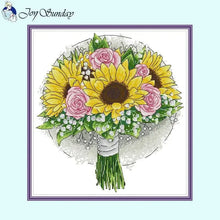 Load image into Gallery viewer, Bouquet Floral Patterns Cross Stitch Kits – DIY Embroidery Kit for Beginners &amp; Crafters
