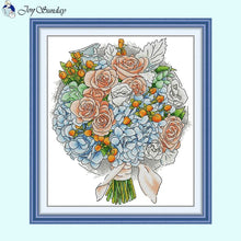 Load image into Gallery viewer, Bouquet Floral Patterns Cross Stitch Kits – DIY Embroidery Kit for Beginners &amp; Crafters
