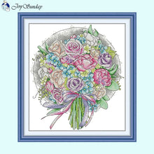 Load image into Gallery viewer, Bouquet Floral Patterns Cross Stitch Kits – DIY Embroidery Kit for Beginners &amp; Crafters
