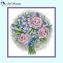 Load image into Gallery viewer, Bouquet Floral Patterns Cross Stitch Kits – DIY Embroidery Kit for Beginners &amp; Crafters
