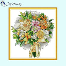 Load image into Gallery viewer, Bouquet Floral Patterns Cross Stitch Kits – DIY Embroidery Kit for Beginners &amp; Crafters
