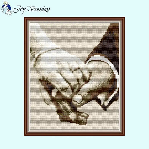 Hand in Hand Stamped Cross Stitch Kits For Beginners - AIMDIY