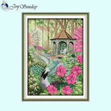 Load image into Gallery viewer, Hummingbird and Gazebo Cross Stitch Kits Flower and Bird Pattern - AIMDIY
