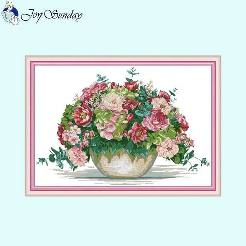 Cross Stitch Flower Pattern Hydrangea Bouquet - AIMDIY