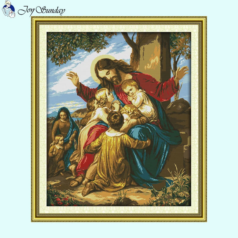 Jesus and the Children Counted Cross Stitch Patterns - AIMDIY