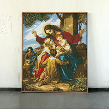 Load image into Gallery viewer, Jesus and the Children Counted Cross Stitch Patterns - AIMDIY
