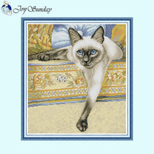 Load image into Gallery viewer, Joy Sunday Animal Cross Stitch Kit Siamese Cat - AIMDIY
