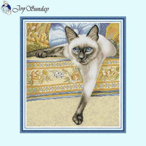 Joy Sunday Animal Cross Stitch Kit Siamese Cat - AIMDIY