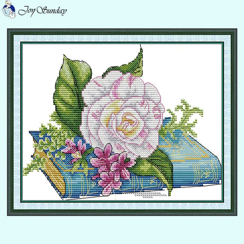 Joy Sunday Book and Roses Cross Stitch Kit - AIMDIY