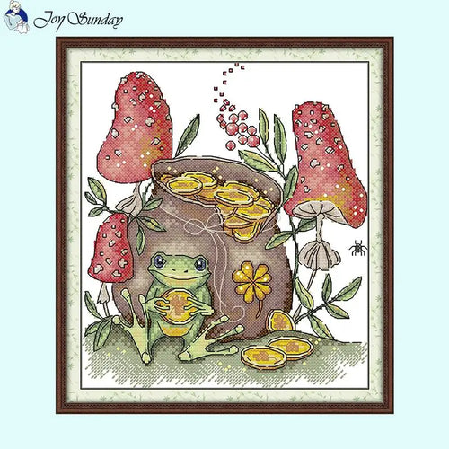 Frog Cartoon Animals Pattern Cross Stitch Kits - AIMDIY