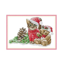 Load image into Gallery viewer, Joy Sunday Christmas Gift Cross Stitch Kits Cat Pattern - AIMDIY
