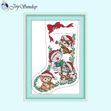 Load image into Gallery viewer, Joy Sunday Christmas Stocking Cross Stitch Kit - AIMDIY
