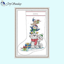 Load image into Gallery viewer, Joy Sunday Christmas Stocking Cross Stitch Kit - AIMDIY
