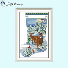 Load image into Gallery viewer, Joy Sunday Christmas Stocking Cross Stitch Kit - AIMDIY
