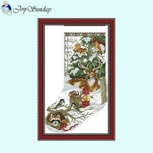 Load image into Gallery viewer, Joy Sunday Christmas Stocking Cross Stitch Kit - AIMDIY
