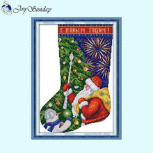 Load image into Gallery viewer, Joy Sunday Christmas Stocking Cross Stitch Kit - AIMDIY
