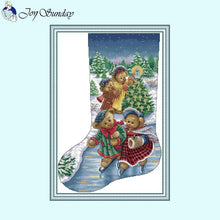 Load image into Gallery viewer, Joy Sunday Christmas Stocking Cross Stitch Kit - AIMDIY
