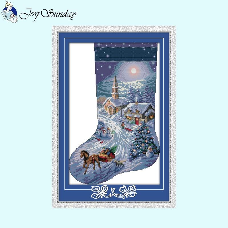 Joy Sunday Christmas Stocking Cross Stitch Kit - AIMDIY