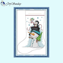 Load image into Gallery viewer, Joy Sunday Christmas Stocking Cross Stitch Kit - AIMDIY
