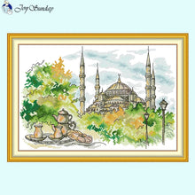 Load image into Gallery viewer, City Scenery Counted Printed Cross Stitch Kit - AIMDIY
