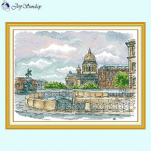 Load image into Gallery viewer, City Scenery Counted Printed Cross Stitch Kit - AIMDIY
