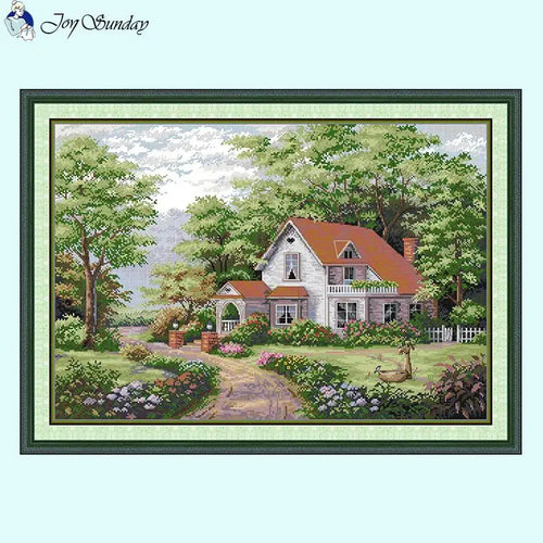 Cottage Landscape DIY Hand Embroidery Crafts - AIMDIY