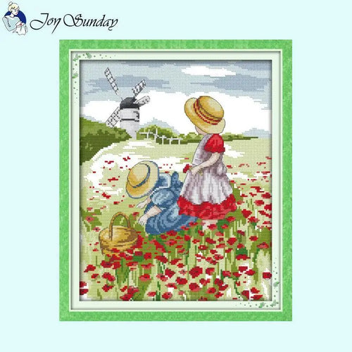 Poppy Field Scenery Pattern - AIMDIY