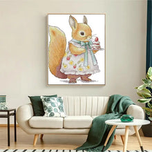 Load image into Gallery viewer, Squirrel &amp; Cake Pattern 14CT 11CT Embroidery Kit - AIMDIY
