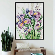 Load image into Gallery viewer, Iris Pattern Joy Sunday Floral Cross Stitch Kit - AIMDIY
