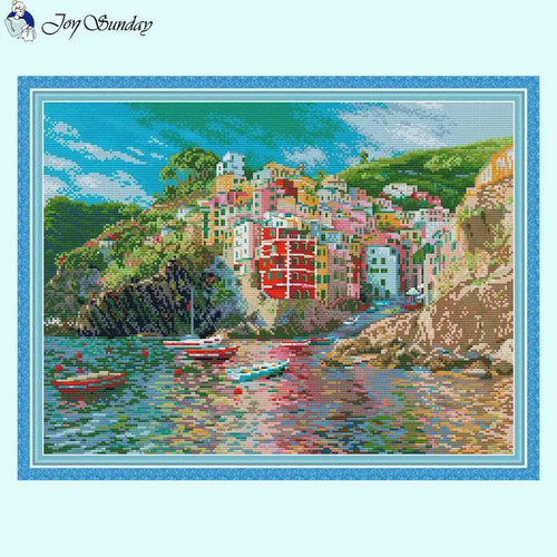 Seaside Town Scenic Pattern - AIMDIY