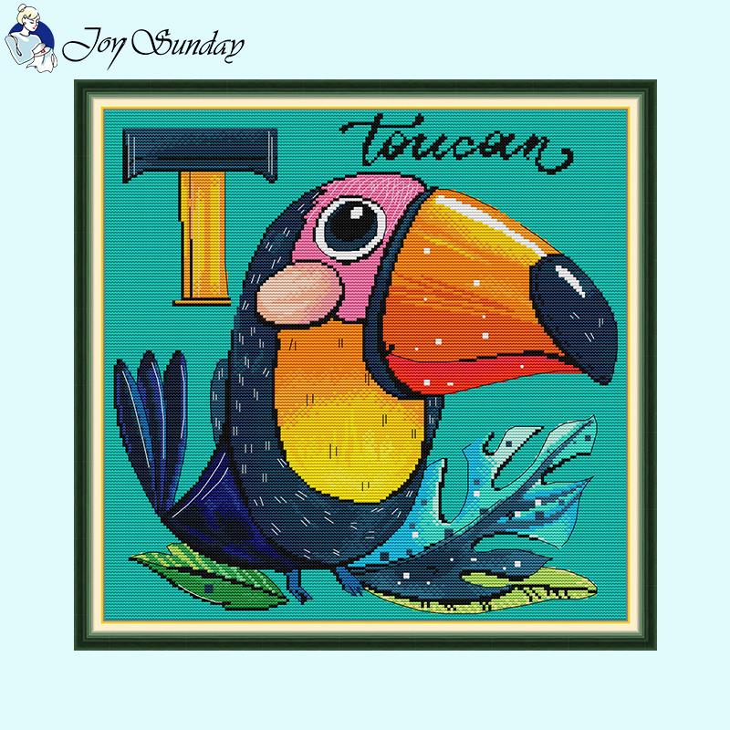 Joy Sunday Stamped Cross Stitch Largemouth Parrot - AIMDIY