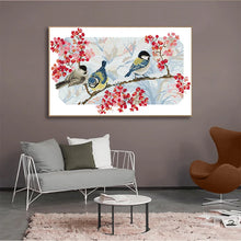 Load image into Gallery viewer, Three Birds Pattern Cross Stitch Kit 14ct White Canvas - AIMDIY
